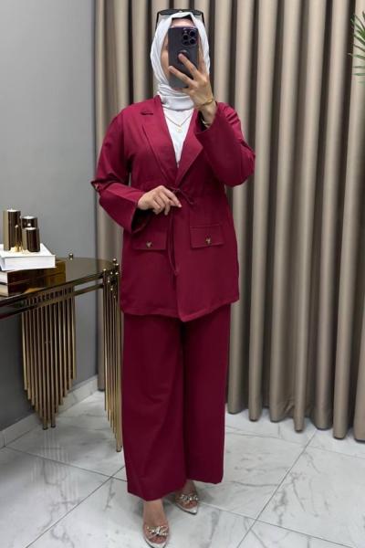 Sibel Takım Bordo Bordo