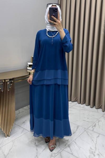 Şifonlu Takım İndigo İndigo