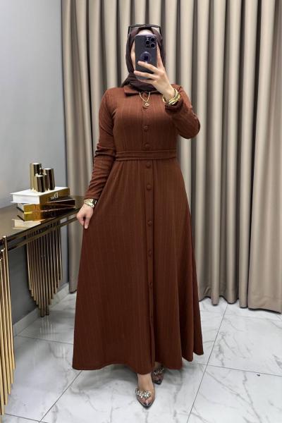 Şilan Elbise Kahve Kahverengi