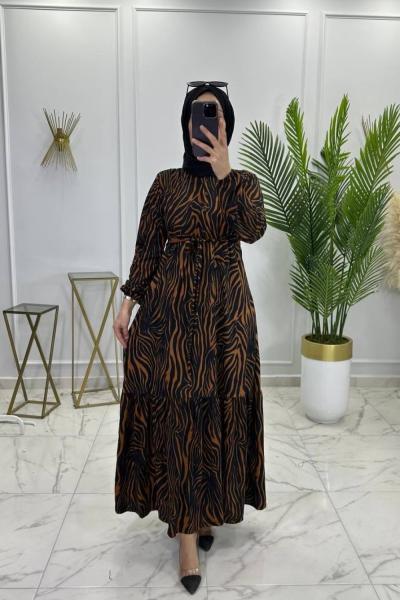 Şimal Elbise Kahverenk Kahverengi