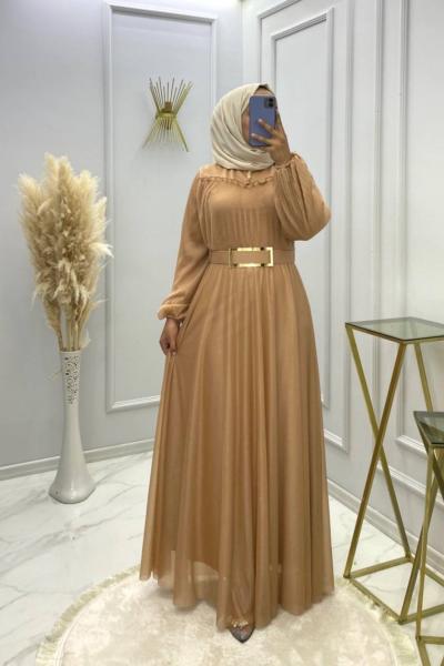 Simli Abiye Elbise Vizon Vizon