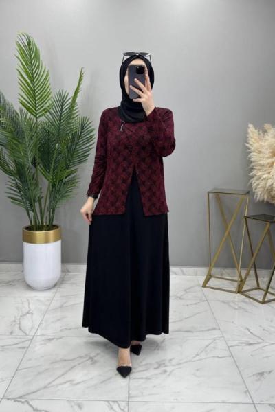 Simli Abiye Bordo Bordo