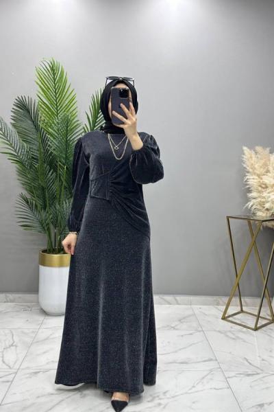 Simli Abiye Siyah  Siyah