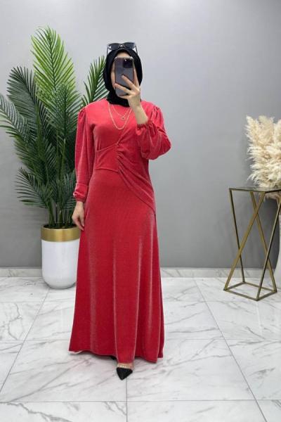 Simli Abiye Kırmızı Kırmızı