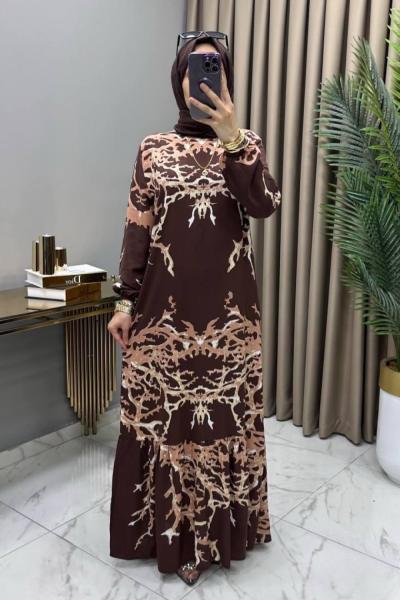 Şimşek Elbise Kahve Kahverengi