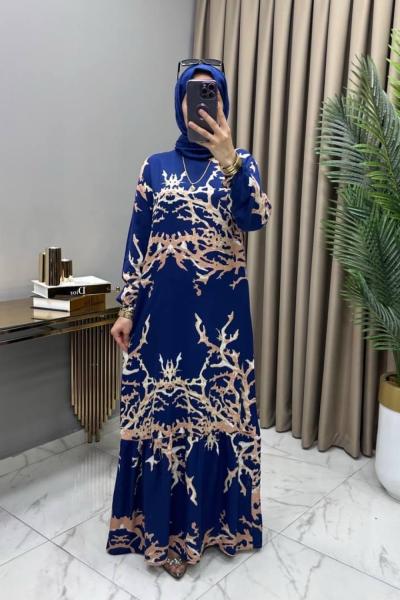 Şimşek Elbise Saks Mavi