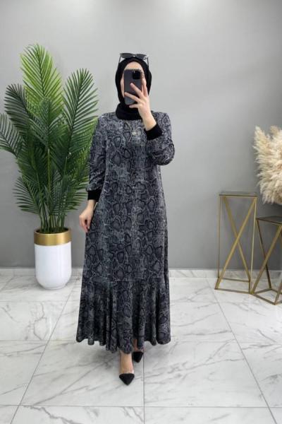 Şule Elbise Gri Gri