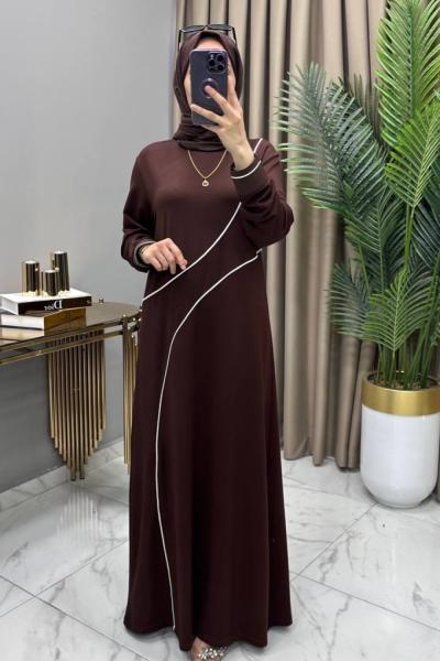 Süsen Elbise Kahve Kahverengi