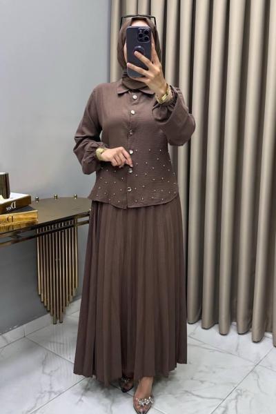 Suzan Etekli Takım Kahve Kahverengi