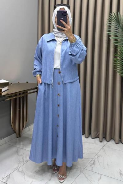 Tanem Kot Takım Açık Mavi kot mavi