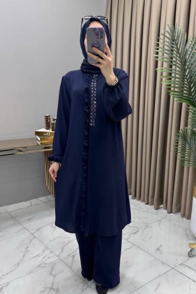 Taşlı Takım Lacivert  Lacivert