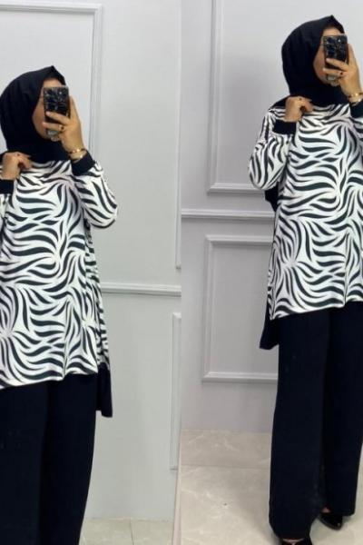 Tilda Pantolon Tunik Takım Beyaz  Beyaz