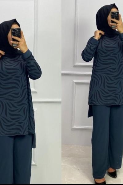 Tilda Pantolon Tunik Takım İndigo  Mavi