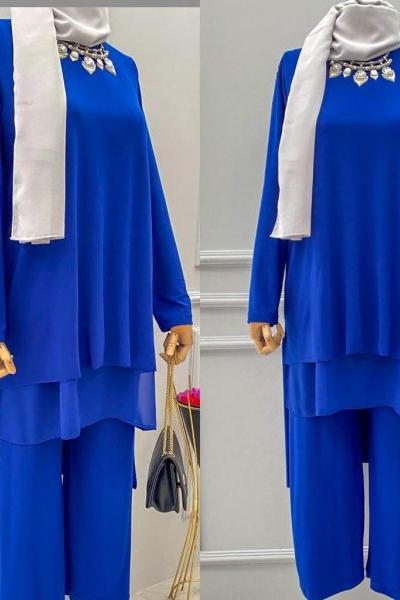 Tilda Takım -Saks mavi Saks Mavisi