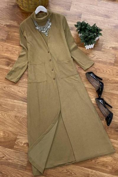 TRİKO HIRKA VE ELBİSE TAKIM-Bisküvi bisküvi