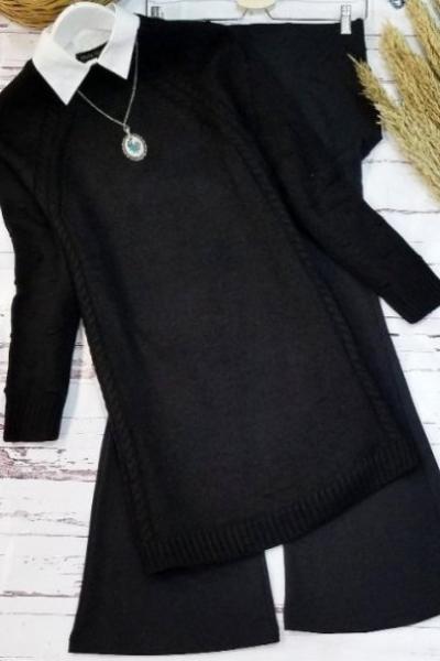 Triko Tunik 1 Adet Siyah - Örgü  Siyah