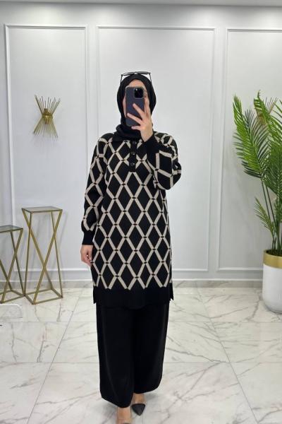 Tuana Triko Takım Siyah Siyah