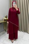 Tüllü Takım Bordo Bordo