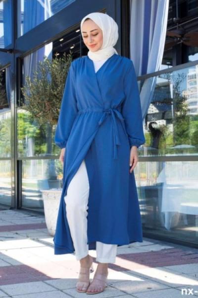 Tünel Bağcıklı Kap İndigo Mavi