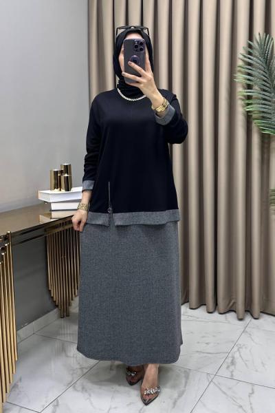 Türkan Takım Gri Gri