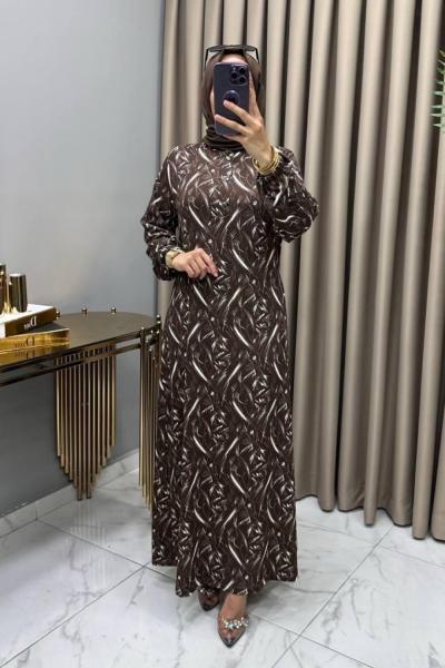 Ülkü Elbise Kahve Kahverengi