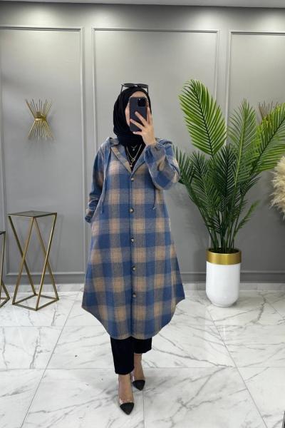 Yağmur Kaşe Oduncu Kap Mavi Mavi