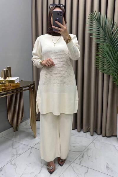 Yağmur Triko Takım Taş Taş Rengi