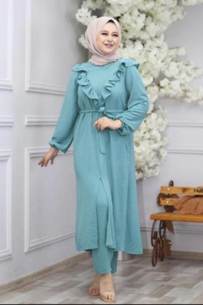 Yırtmaçlı Takım Mint Mint Yeşili