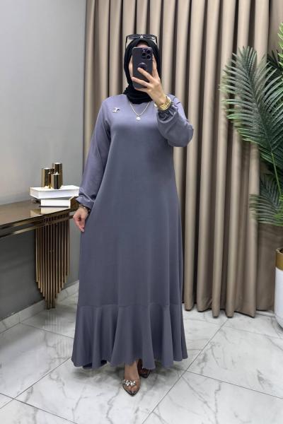 Yonca Elbise Broş Hediyeli Gri Gri