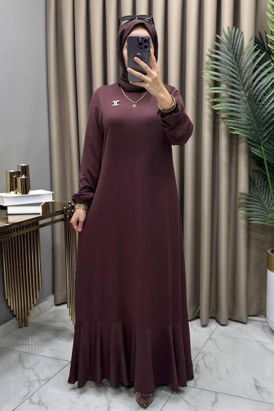 Yonca Elbise Broş Hediyeli Kahve Kahverengi