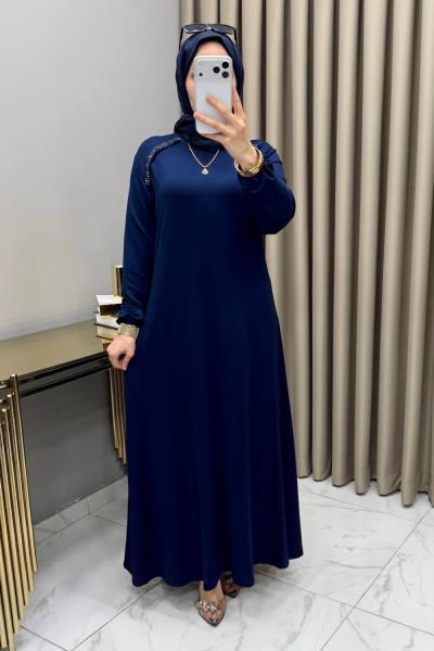 Yüsra Elbise Lacivert  Lacivert