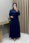 Yüsra Elbise Lacivert  Lacivert