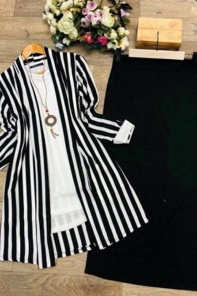 Zarif İkili Takım(ceket içlik) Siyah Beyaz