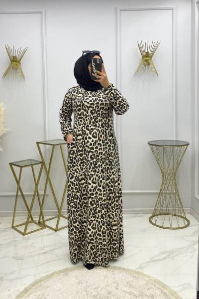 Zelal Cepli Elbise -Leopar desen