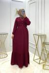 Zeliha Elbise Bordo Bordo