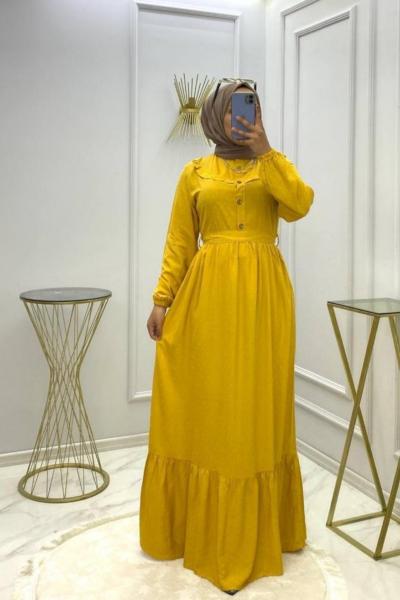 Zeliha Elbise Hardal Hardal Sarısı