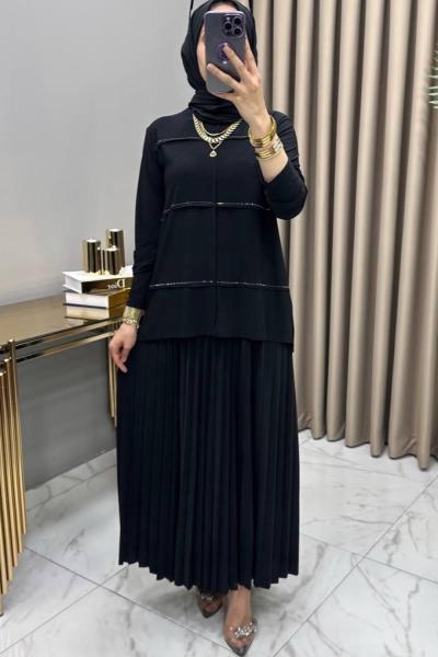 Zennur Takım Siyah Siyah