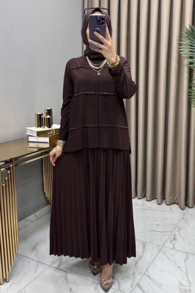 Zennur Takım Kahve Kahverengi