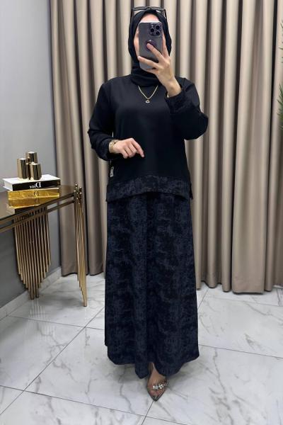 Zerafet Etekli Takım Siyah Siyah