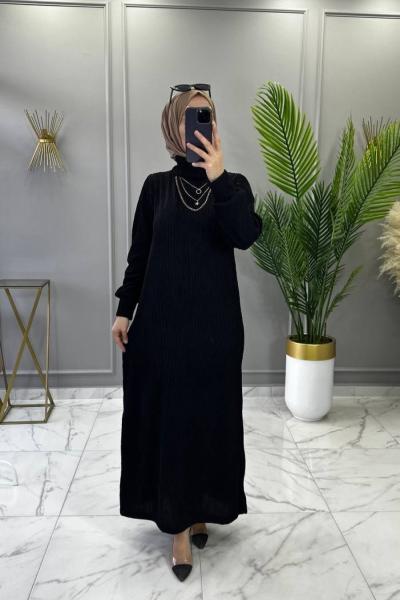 Zerrin Elbise Siyah Siyah