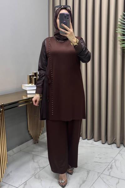 Zerrin Takım Kahve Kahverengi