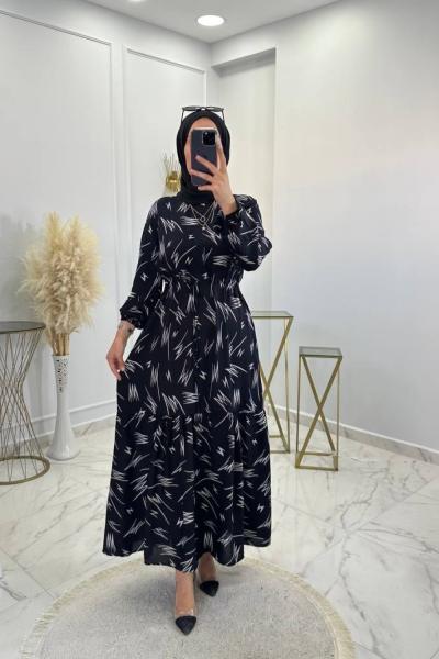 Zeynep Elbise Siyah  Siyah