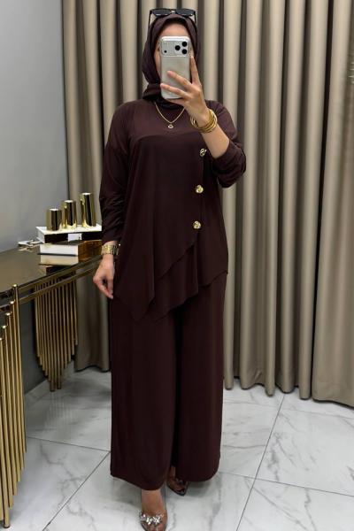 Zeynep Takım Kahve Kahverengi