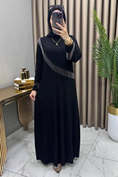 Zincir Elbise Siyah Siyah