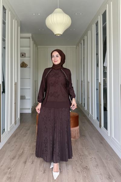 Ahu Etekli Takım - kahve Kahverengi