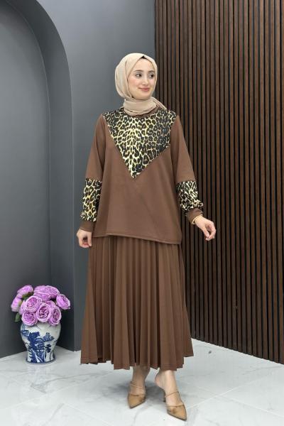 Alya Etekli Takım - Kahve  Kahverengi