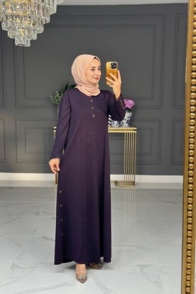 Arife Büyük Beden Elbise -  mürdüm Mürdüm