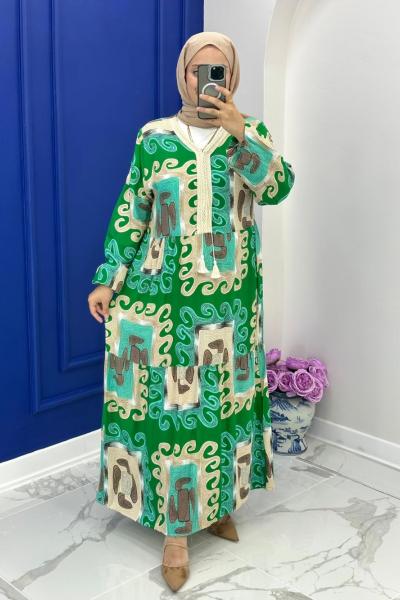 Asiye Elbise - Yeşil  Yeşil