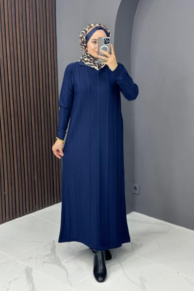 Asu Triko Elbise - Lacivert  Lacivert