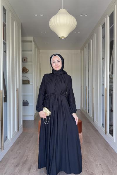 Ayça Elbise - Siyah Siyah